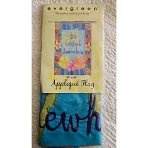 Evergreen Reflections " IT'S 5 O'CLOCK SOMEWHERE Yard Flag 29X43 NEW